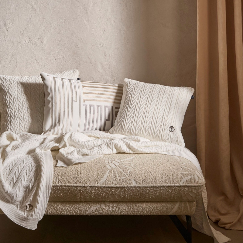 Pled JOOP! Weavelle White 130x170  luksusowy biały pled | JMB Design