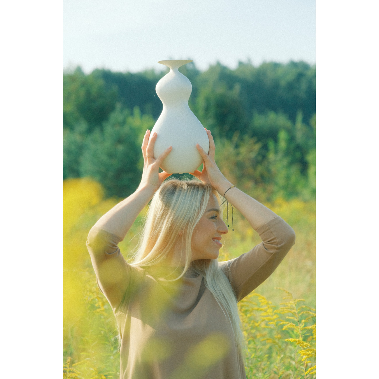 Wazon Claraval Celeste Pearl White