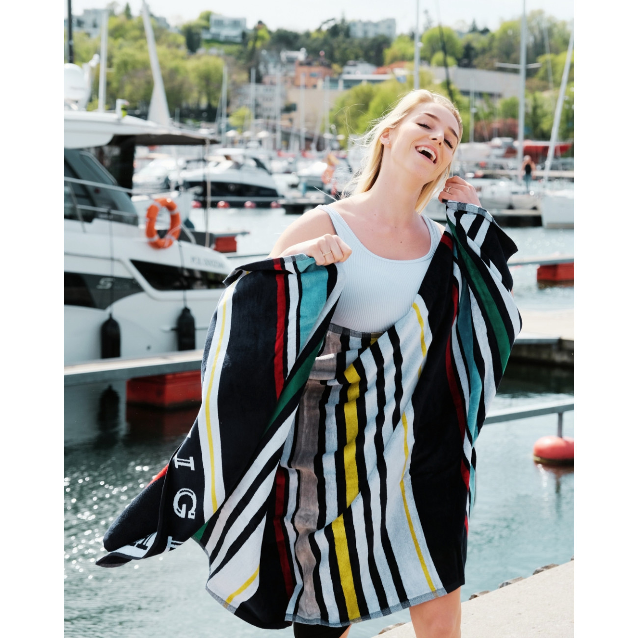 Ręcznik plażowy Tommy Hilfiger Athletic Navy