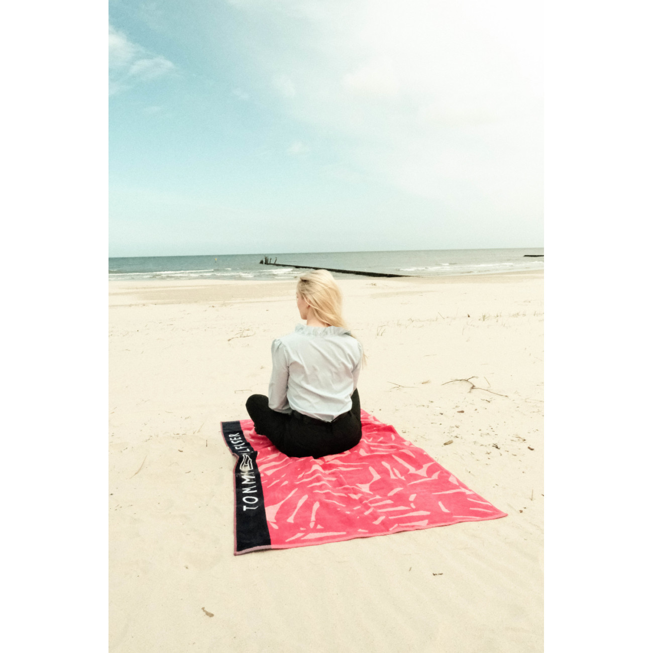 Ręcznik plażowy Tommy Hilfiger Holidays Lazer Pink