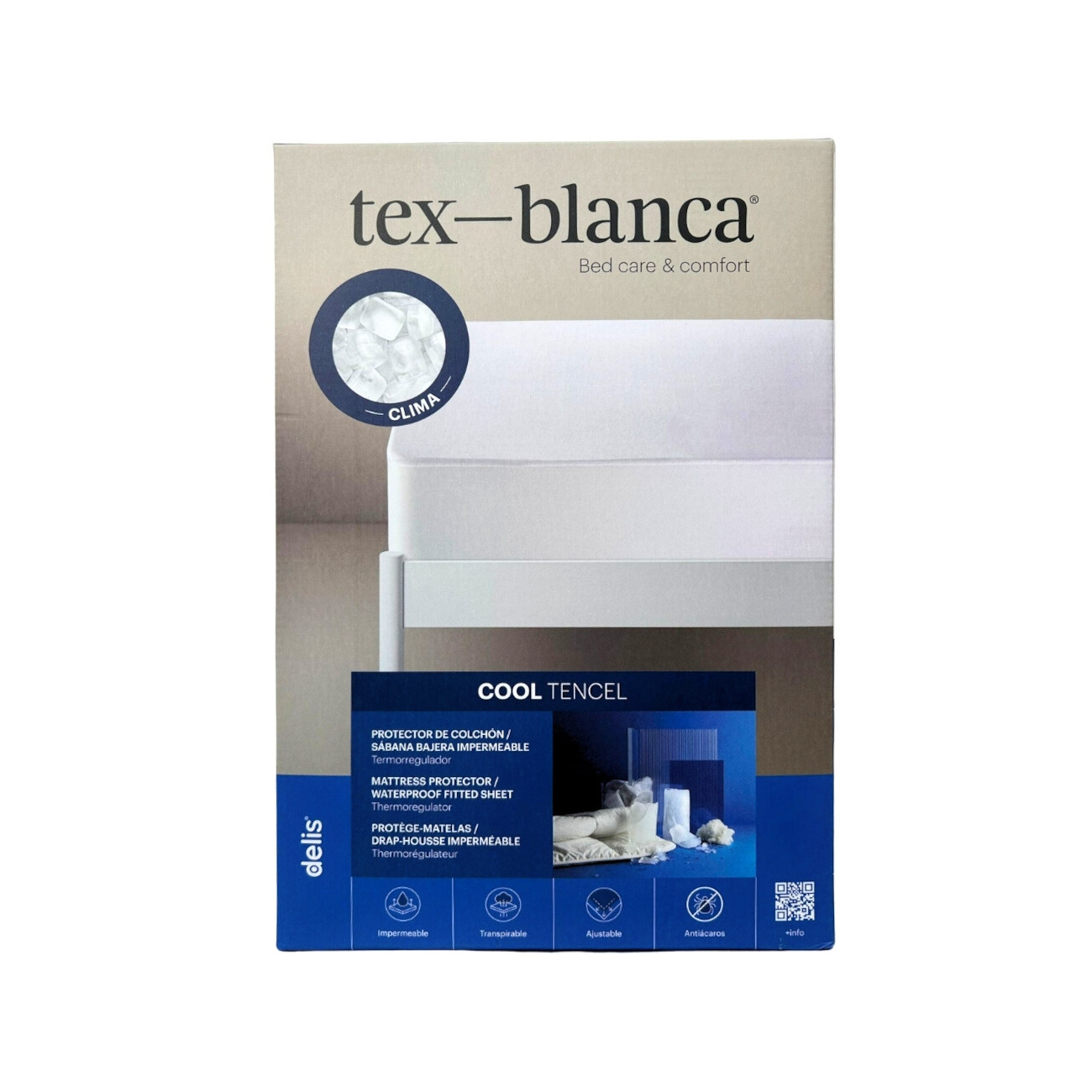 Prześcieradło ochronne termoregulujące białe Tex Blanca Cool Tencel