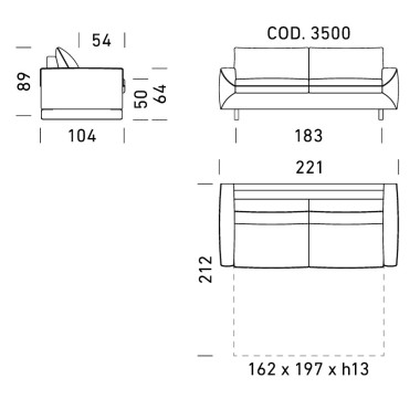 Funkcjonalna sofa rozkładana Dienne Cannes, szyta na miarę | JMB Design