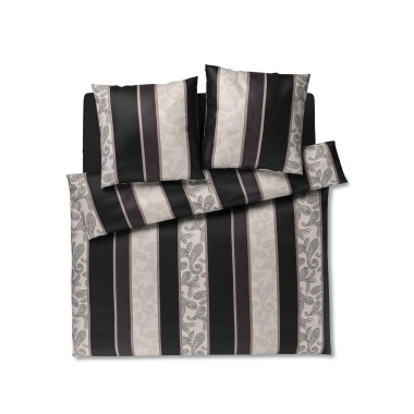 Pościel JOOP! Paisley Stripes Black – satyna bawełniana | JMB Design
