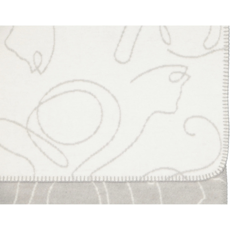 Cawö CUTE CATS – biało-szary pled z kocim wzorem | JMB Design