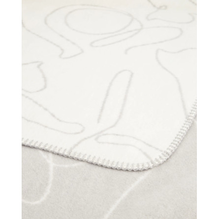 Cawö CUTE CATS – biało-szary pled z kocim wzorem | JMB Design