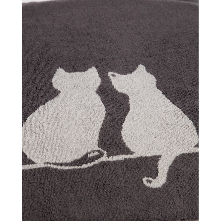 Cawö CUTE CATS - szaro-antracytowy dywanik z kotkami | JMB Design