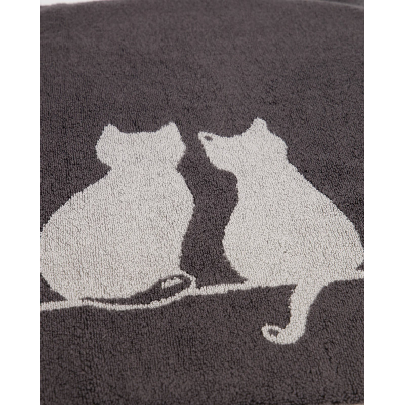 Cawö CUTE CATS - szaro-antracytowy dywanik z kotkami | JMB Design