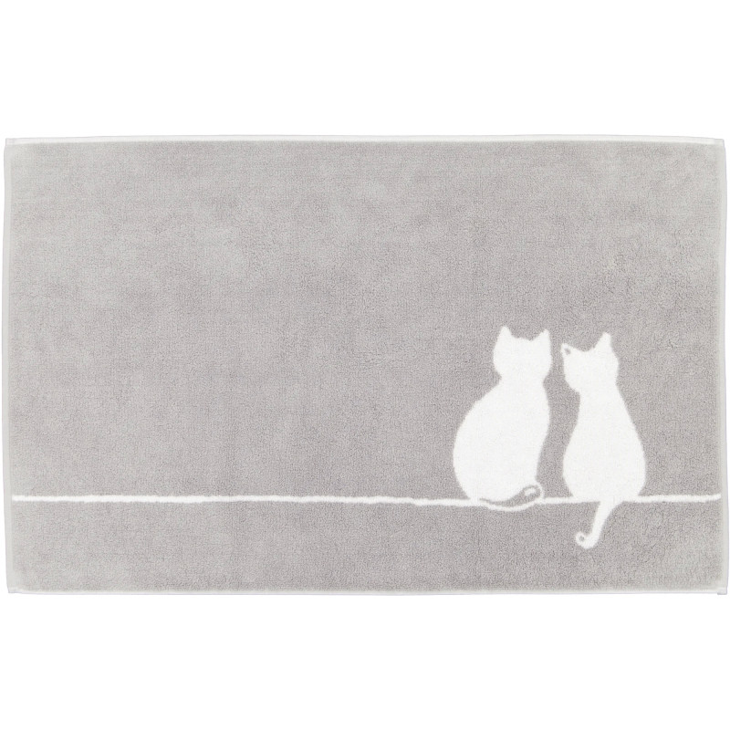 Cawö CUTE CATS – biało-szary dywanik z kocim motywem | JMB Design