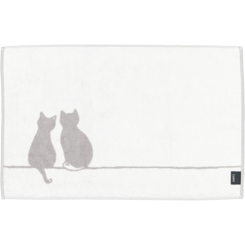Cawö CUTE CATS – biało-szary dywanik z kocim motywem | JMB Design