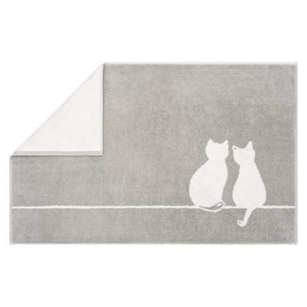 Cawö CUTE CATS – biało-szary dywanik z kocim motywem | JMB Design