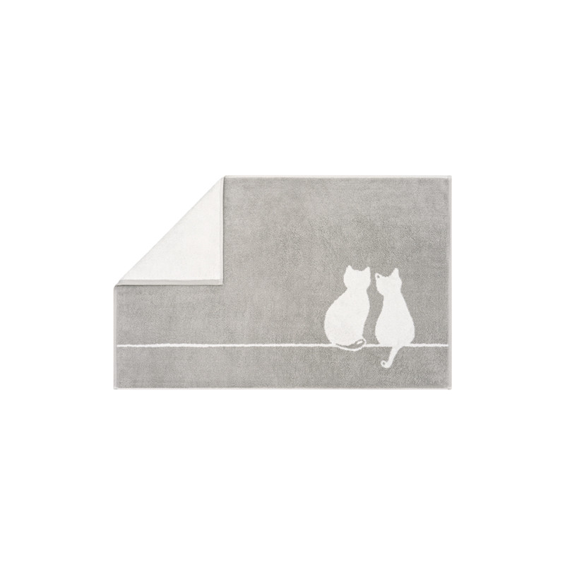 Cawö CUTE CATS – biało-szary dywanik z kocim motywem | JMB Design