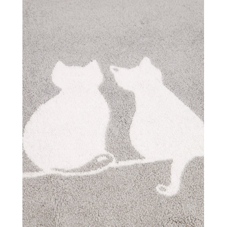 Cawö CUTE CATS – biało-szary dywanik z kocim motywem | JMB Design