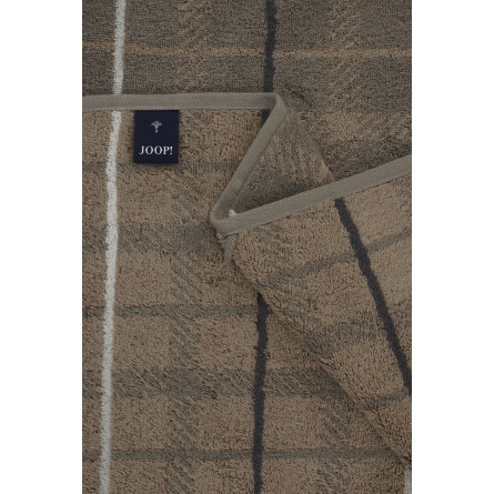 JOOP! Contour Checked Taupe - ręcznik w kratę, AW 25/26 | JMB Design