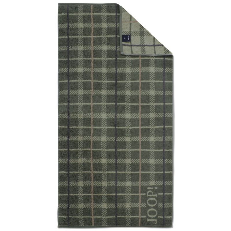 JOOP! Contour Checked oliv - oliwkowy ręcznik w kratę | JMB Design