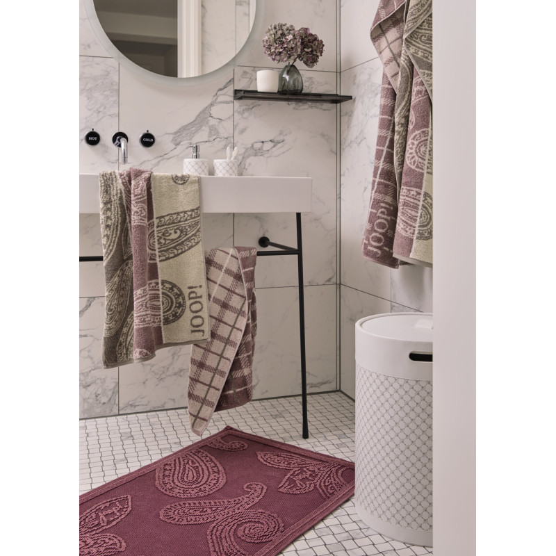 JOOP! Contour Checked Mauve - jagodowy ręcznik w kratę | JMB Design JOOP! Contour Checked Mauve - jagodowy ręcznik w kratę | JMB Design