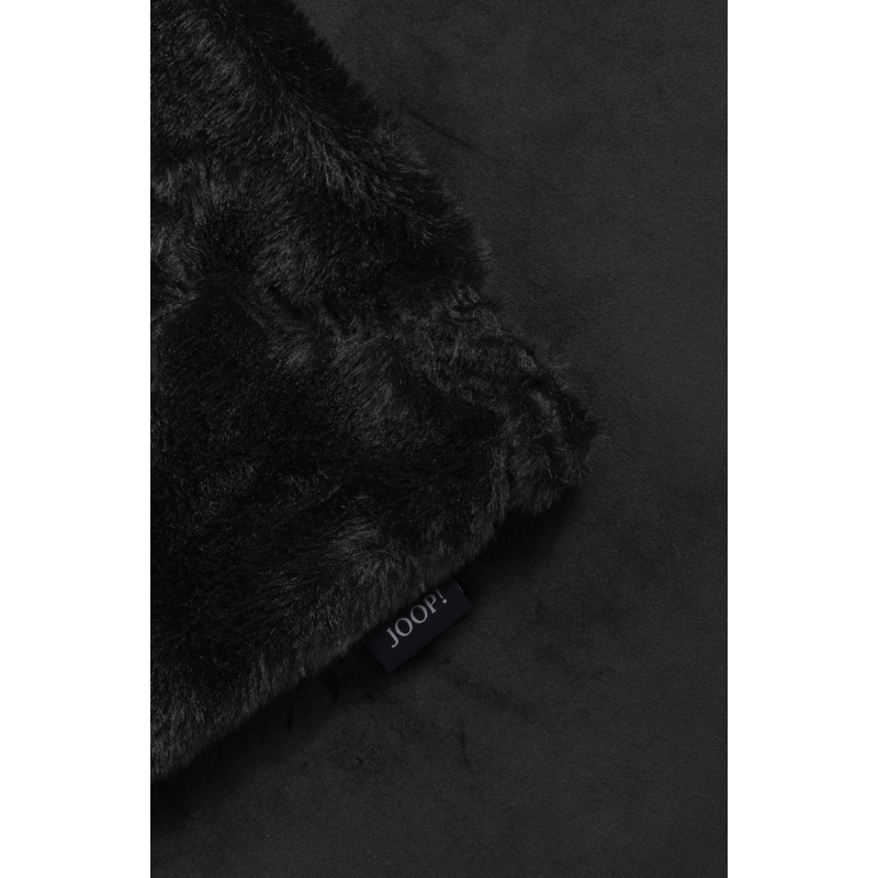 JOOP! Cozy Cornflower Black - czarny pled futerkowy | JMB Design
